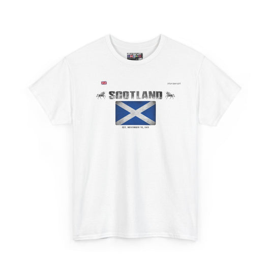 Scotland flag t-shirt in White — premium cotton, Nordenatt