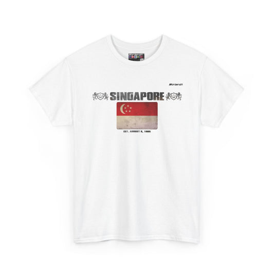 Singapore flag t-shirt in White — premium cotton, Nordenatt