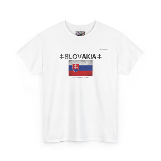 Slovakia flag t-shirt in White — premium cotton, Nordenatt