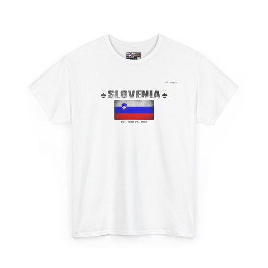 Slovenia flag t-shirt in White — premium cotton, Nordenatt