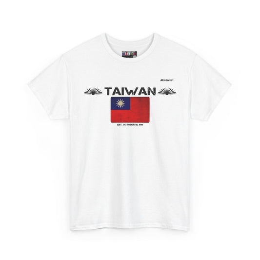 Taiwan flag t-shirt in White — premium cotton, Nordenatt