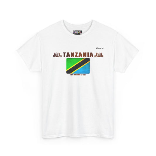 Tanzania flag t-shirt in White — premium cotton, Nordenatt