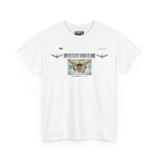 United States Virgin Islands flag t-shirt in White — premium cotton, Nordenatt