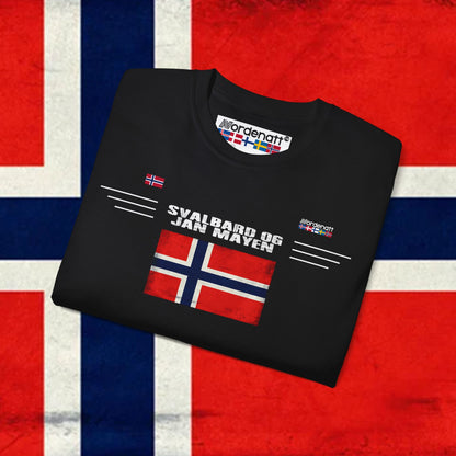 Baumwoll-T-Shirt mit Flagge von Spitzbergen und Jan Mayen