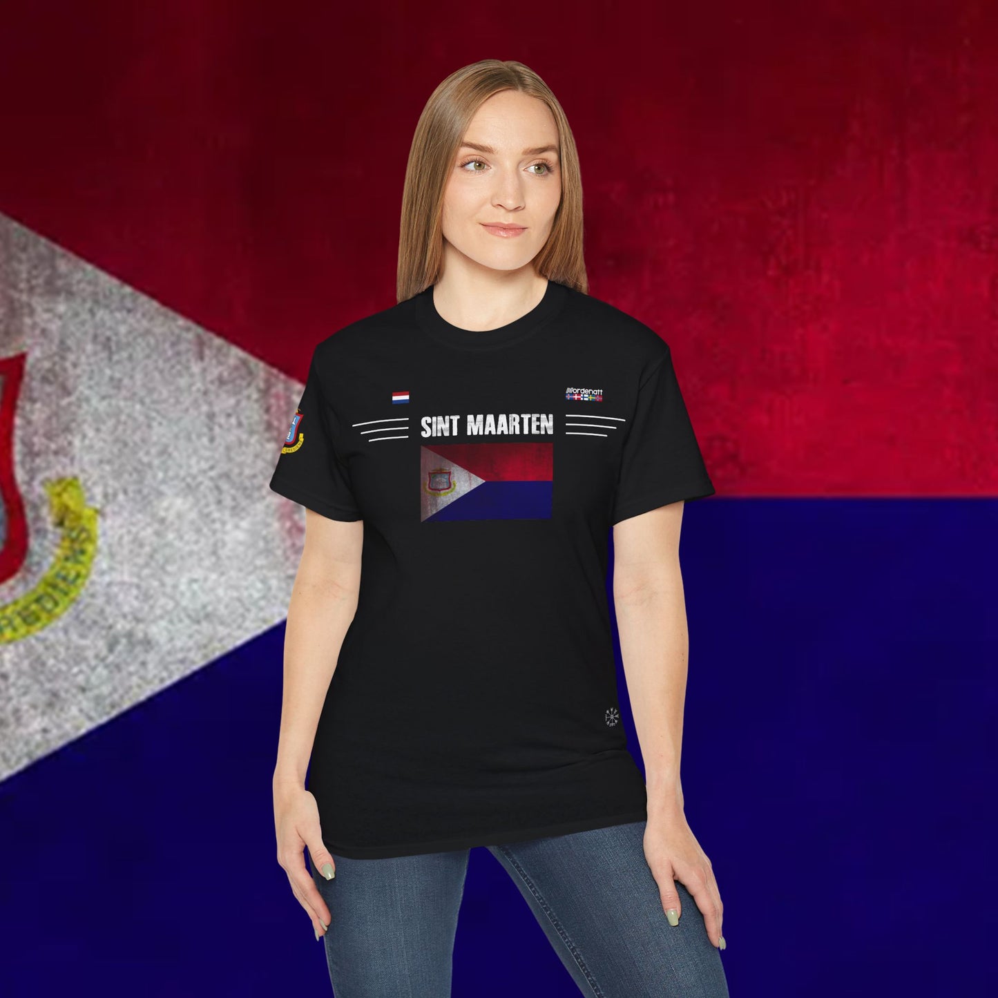 Sint Maarten Flag Soft Cotton T-Shirt