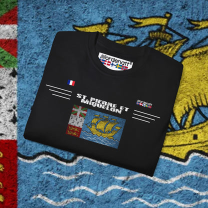 Saint Pierre and Miquelon Soft Cotton Flag Tee