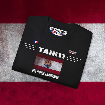 Tahiti Französisch-Polynesien Premium Flagge T-Shirt