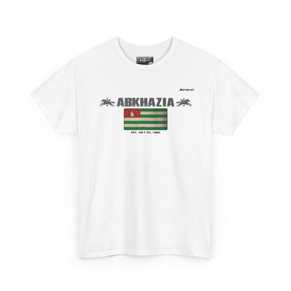 Abkhazia flag t-shirt in White — premium cotton, Nordenatt