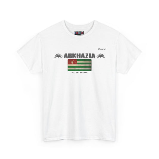 Abkhazia flag t-shirt in White — premium cotton, Nordenatt
