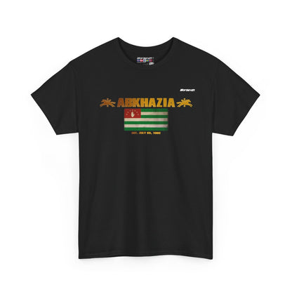 Abkhazia flag t-shirt in Black — premium cotton, Nordenatt