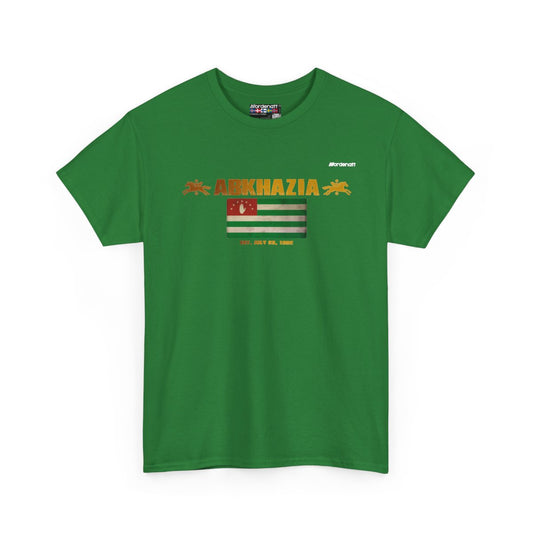 Abkhazia flag t-shirt in Turf Green — premium cotton, Nordenatt