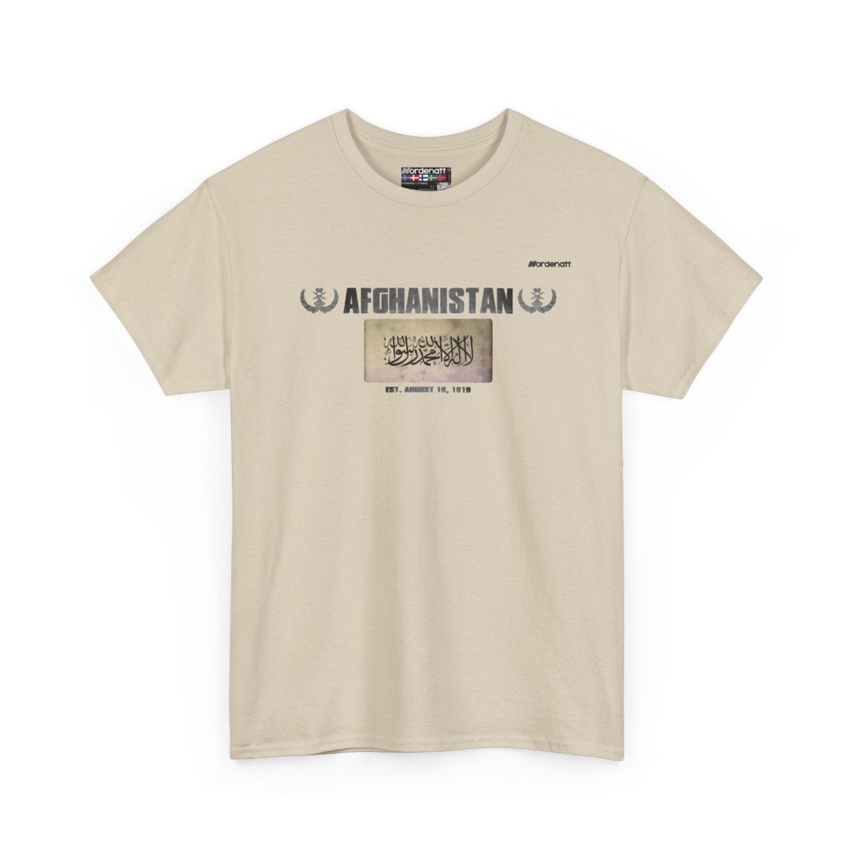 Afghanistan flag t-shirt in Sand — premium cotton, Nordenatt