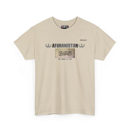 Afghanistan flag t-shirt in Sand — premium cotton, Nordenatt