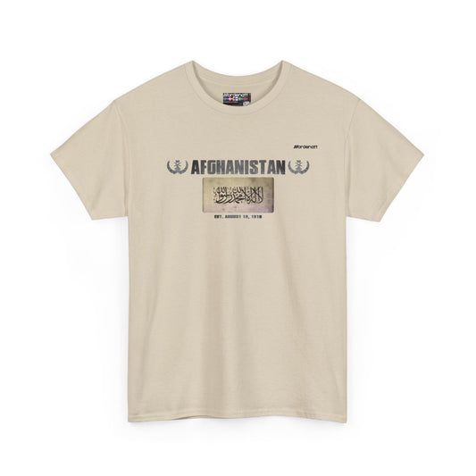 Afghanistan flag t-shirt in Sand — premium cotton, Nordenatt