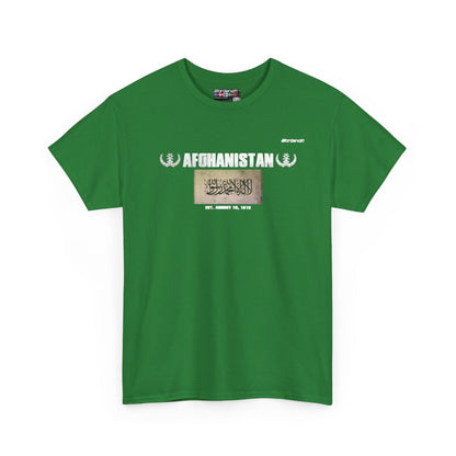 Afghanistan flag t-shirt in Turf Green — premium cotton, Nordenatt