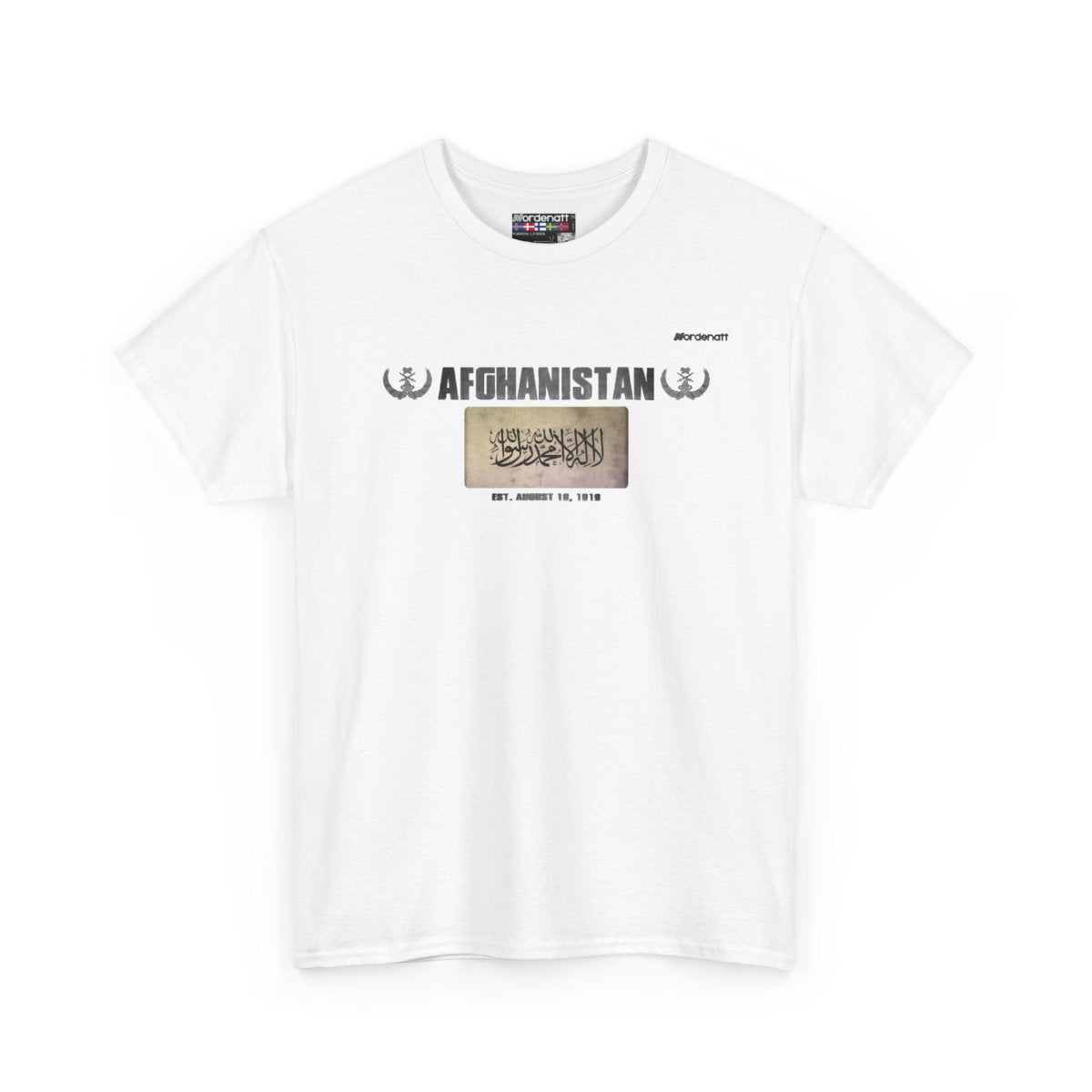 Afghanistan flag t-shirt in White — premium cotton, Nordenatt
