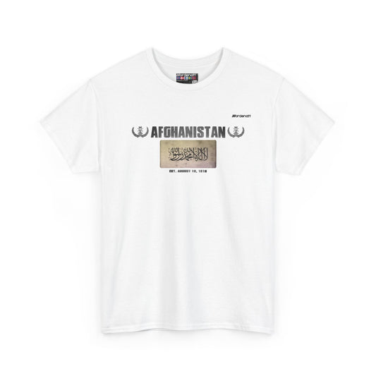Afghanistan flag t-shirt in White — premium cotton, Nordenatt