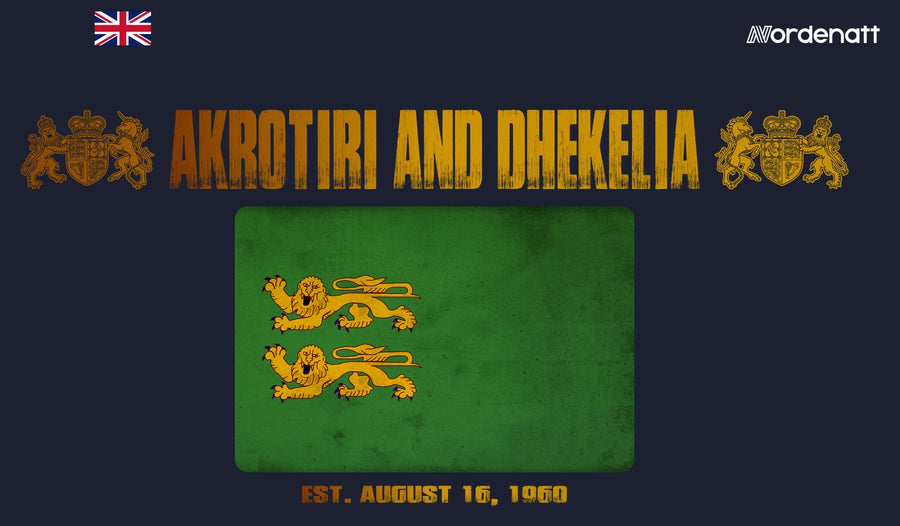 Akrotiri and Dhekelia design preview: flag, date and emblem inspiration printed on dark t-shirts (Nordenatt)