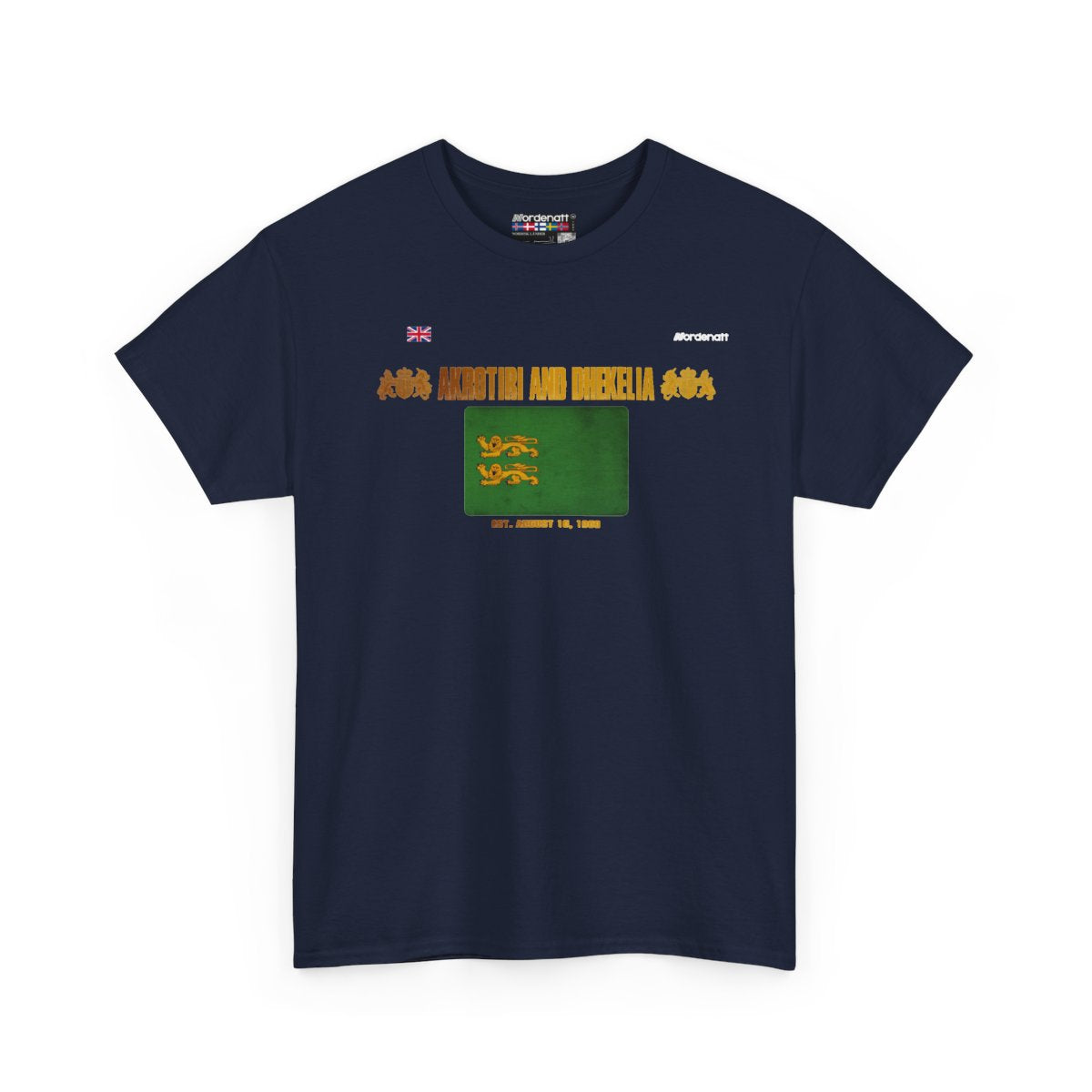 Akrotiri And Dhekelia flag t-shirt in Navy — premium cotton, Nordenatt