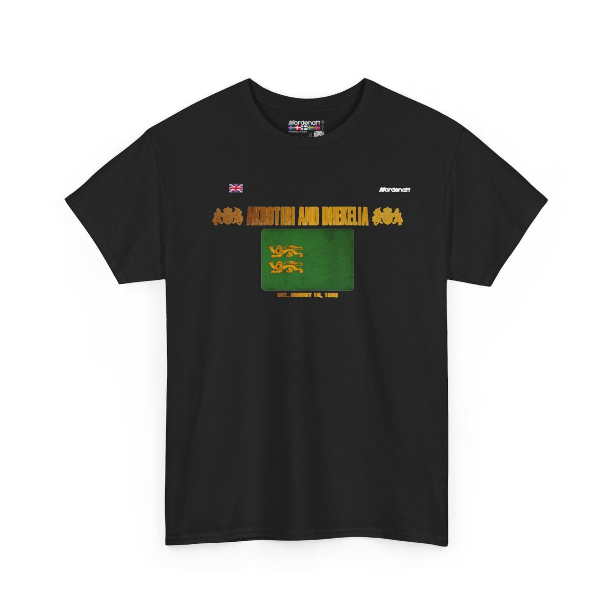 Akrotiri And Dhekelia flag t-shirt in Black — premium cotton, Nordenatt