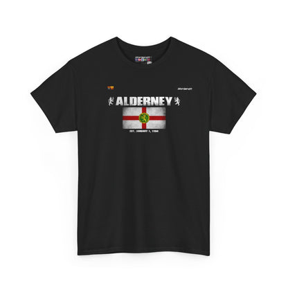 Alderney flag t-shirt in Black — premium cotton, Nordenatt