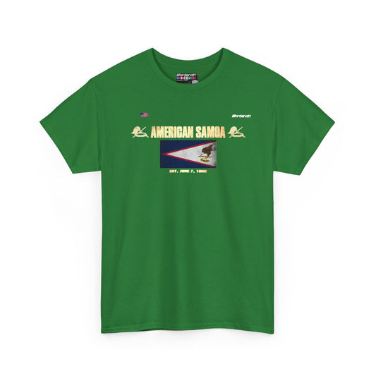 American Samoa flag t-shirt in Turf Green — premium cotton, Nordenatt
