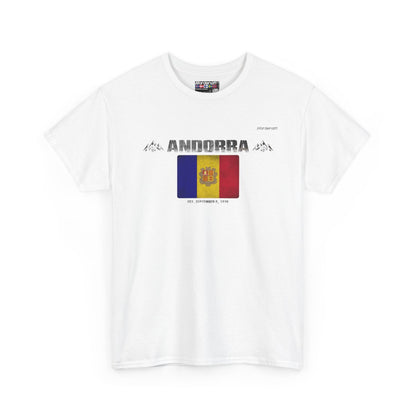 Andorra flag t-shirt in White — premium cotton, Nordenatt
