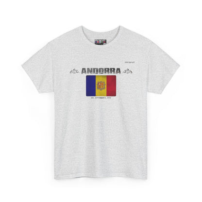Andorra flag t-shirt in Ash — premium cotton, Nordenatt