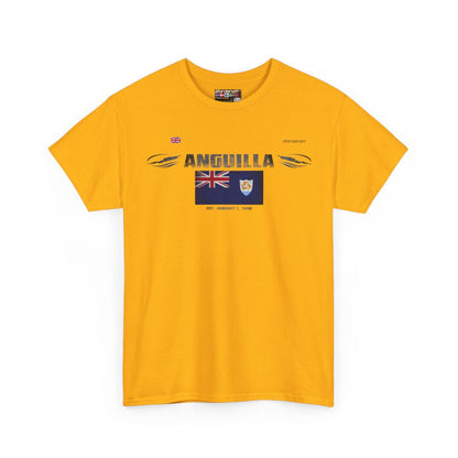 Anguilla flag t-shirt in Gold — premium cotton, Nordenatt