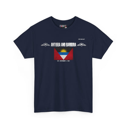 Antigua And Barbuda flag t-shirt in Navy — premium cotton, Nordenatt