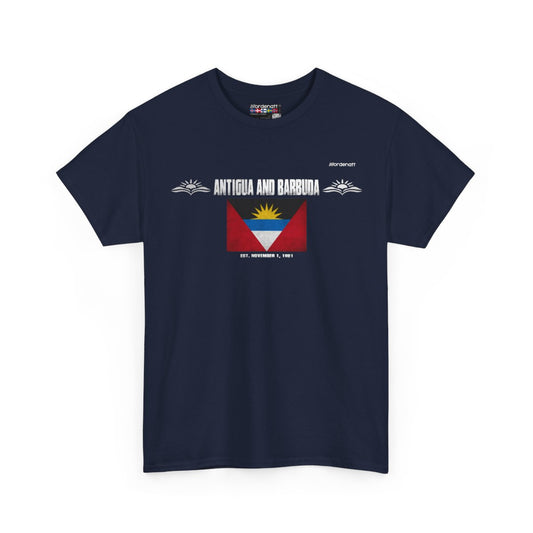 Antigua And Barbuda flag t-shirt in Navy — premium cotton, Nordenatt