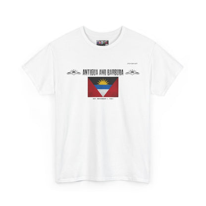 Antigua And Barbuda flag t-shirt in White — premium cotton, Nordenatt