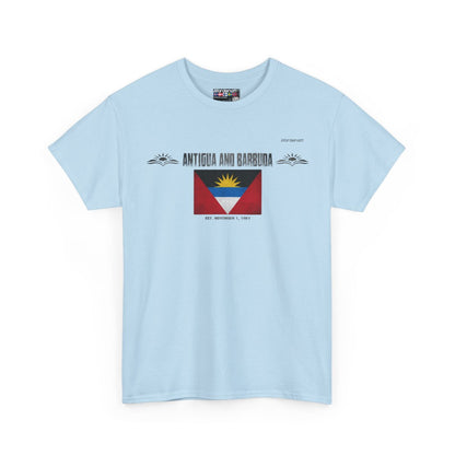Antigua And Barbuda flag t-shirt in Light Blue — premium cotton, Nordenatt