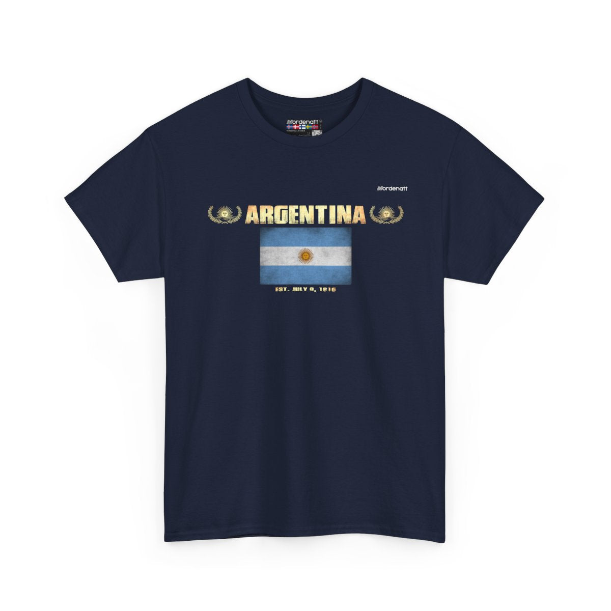 Argentina flag t-shirt in Navy — premium cotton, Nordenatt