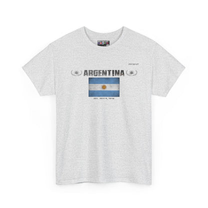 Argentina flag t-shirt in Ash — premium cotton, Nordenatt
