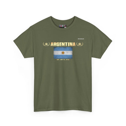 Argentina flag t-shirt in Military Green — premium cotton, Nordenatt