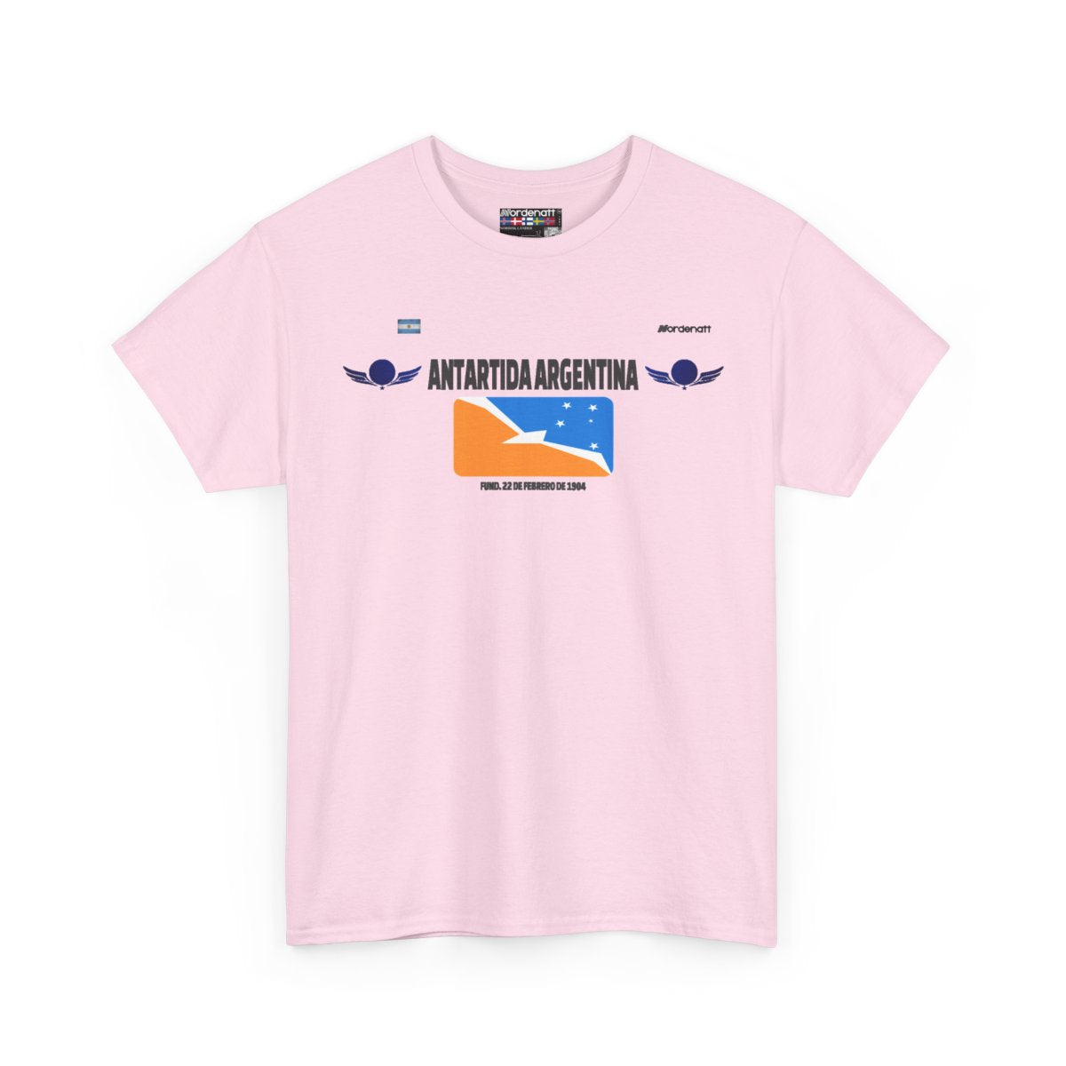 Argentine Antarctica flag t-shirt in Light Pink — premium cotton, Nordenatt