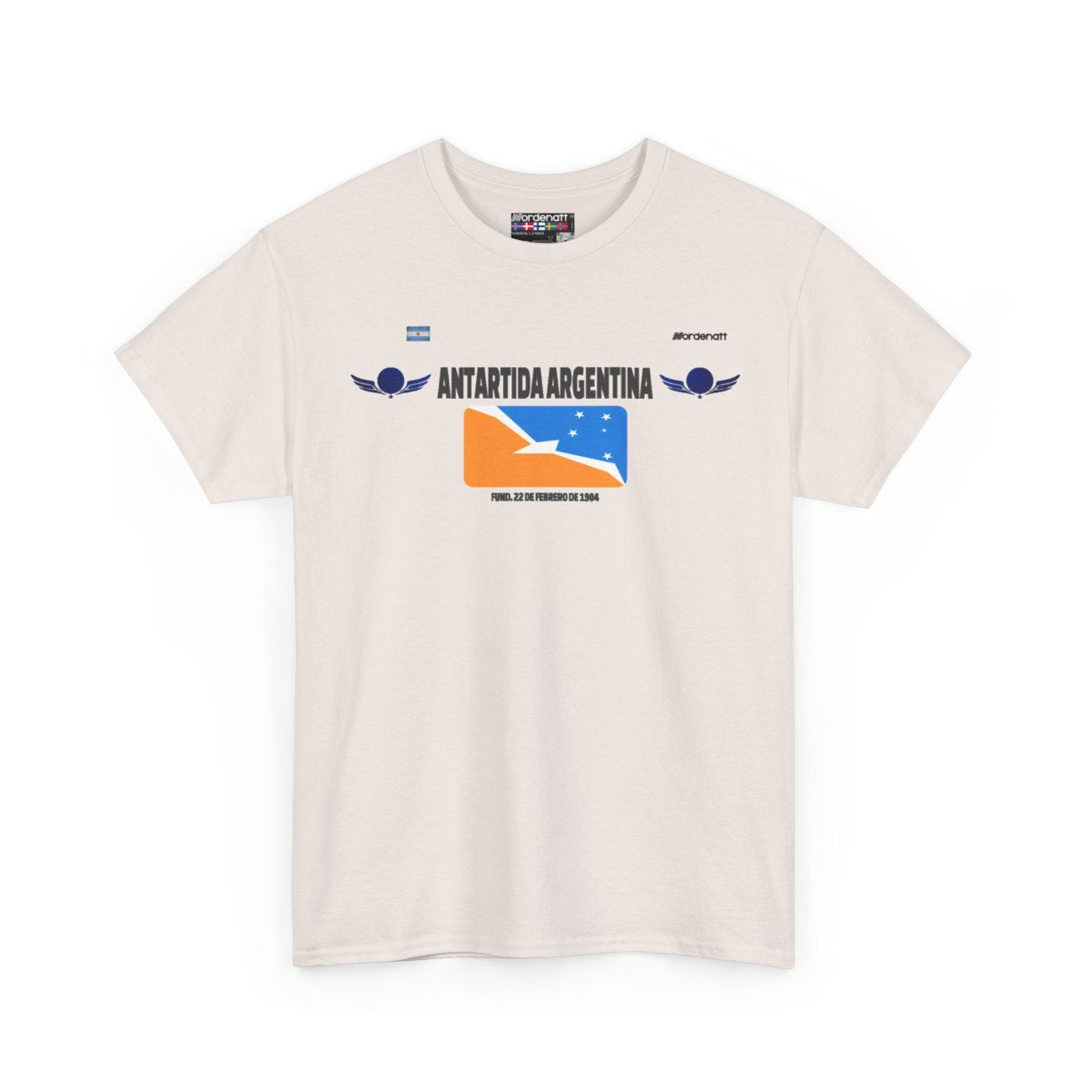 Argentine Antarctica flag t-shirt in Ice Grey — premium cotton, Nordenatt