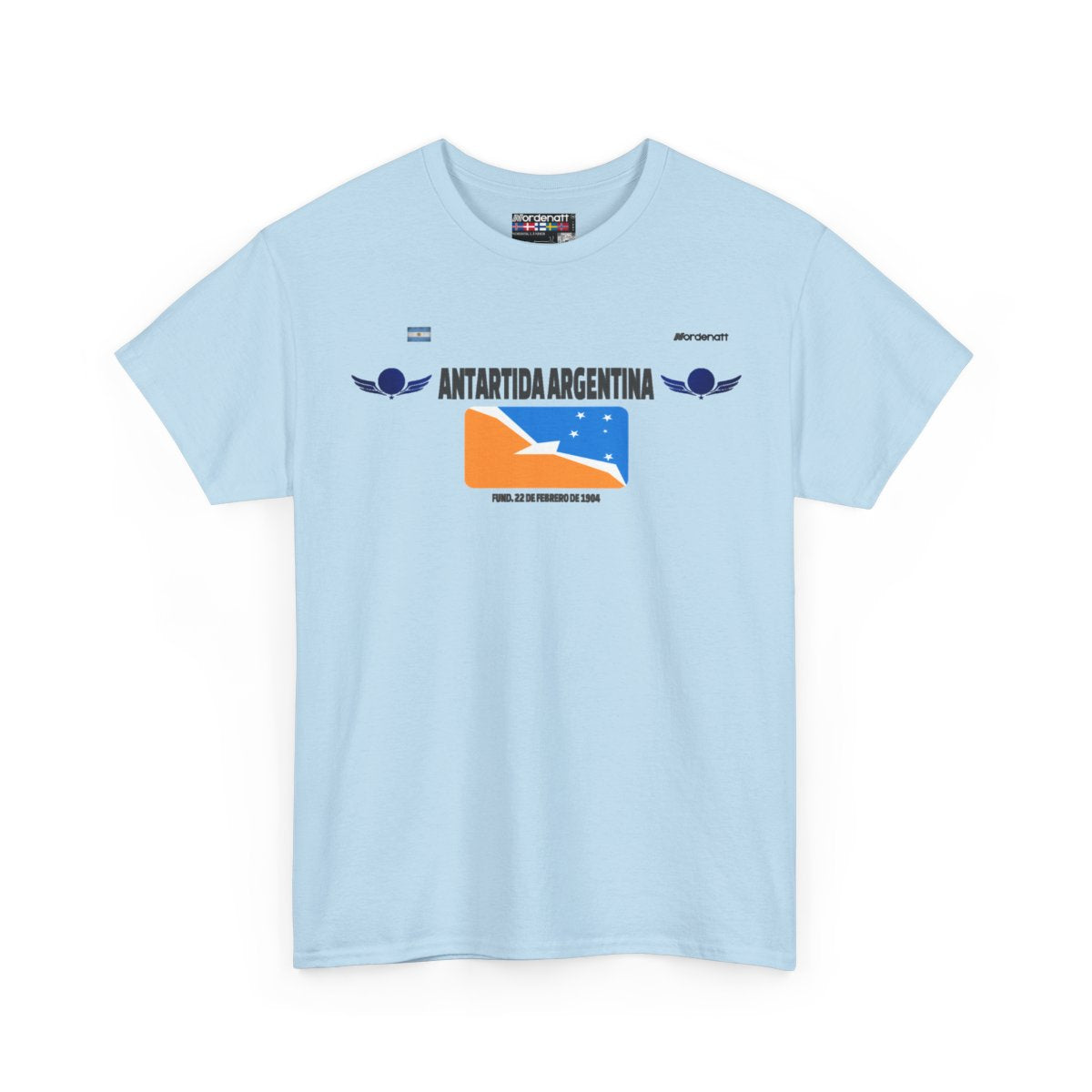Argentine Antarctica flag t-shirt in Light Blue — premium cotton, Nordenatt