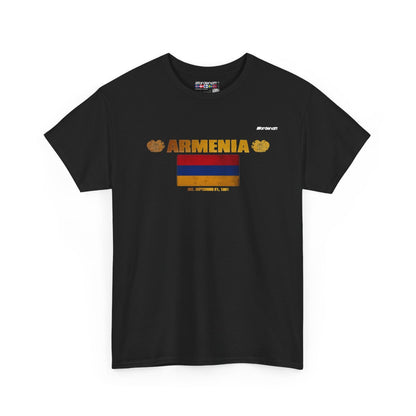 Armenia flag t-shirt in Black — premium cotton, Nordenatt