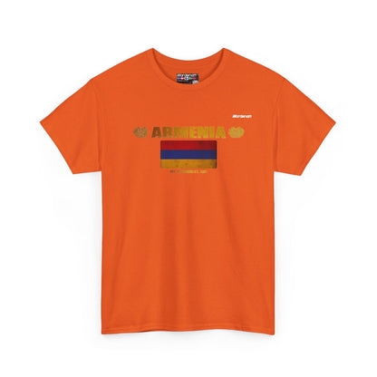Armenia flag t-shirt in Orange — premium cotton, Nordenatt