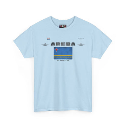 Aruba flag t-shirt in Light Blue — premium cotton, Nordenatt