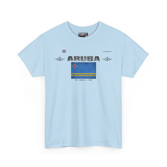 Aruba flag t-shirt in Light Blue — premium cotton, Nordenatt