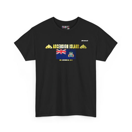Ascension Island flag t-shirt in Black — premium cotton, Nordenatt
