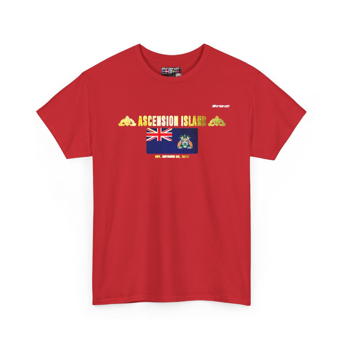 Ascension Island flag t-shirt in Red — premium cotton, Nordenatt