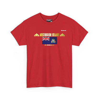 Ascension Island flag t-shirt in Red — premium cotton, Nordenatt