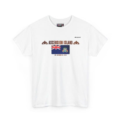 Ascension Island flag t-shirt in White — premium cotton, Nordenatt