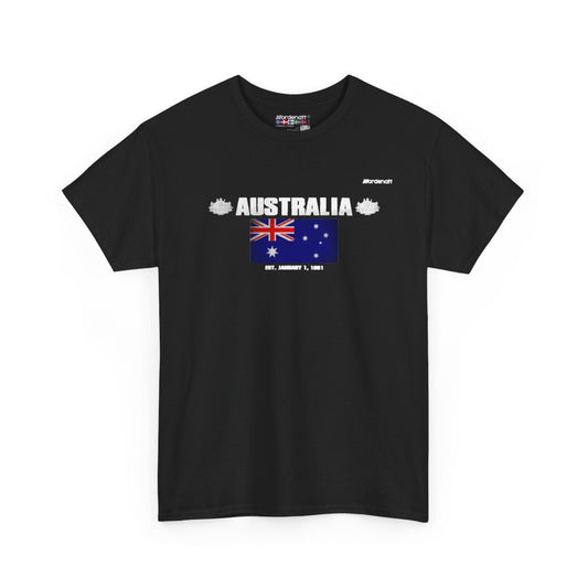 Australia flag t-shirt in Black — premium cotton, Nordenatt