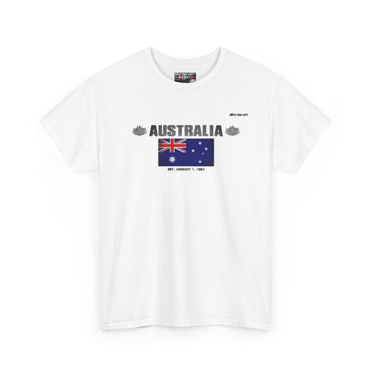 Australia flag t-shirt in White — premium cotton, Nordenatt