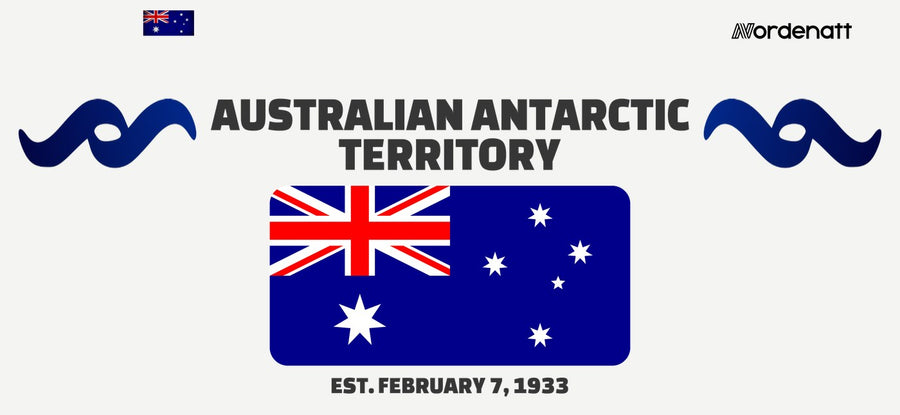 Australian Antarctic Territory design preview: flag, date and emblem inspiration printed on light t-shirts (Nordenatt)